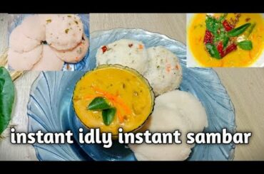instant idly/instant sambar/low carb dinner/5 minute healthy breakfast recipes indian/Amuthu kitchen