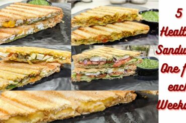 Monday to Friday Healthy Breakfast Recipes | 5 Easy Sandwich Recipes in Hindi | Yummy Snack Ideas
