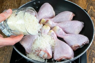 Great rice pilau in the pan! Chicken legs and rice for a healthy dinner