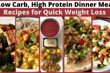 5 Low Carb High Protein Dinner Meal | Healthy Easy & Quick Indian Recipes for Weight Loss | Hindi