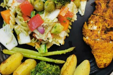 Continental platter-healthy dinne#panfriedchicken#continental#dinnerideas#easydinnerrecipe