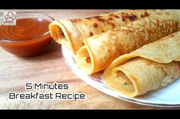 5 Minutes Wheat Flour Healthy Breakfast Recipe / Instant Tiffin With Low Oil / Vegetable Pan Cake