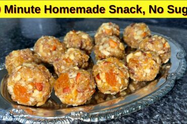 10 Minute Snack Recipe | No Sugar Healthy Snack | Dates Dry Fruit Laddu Recipe , Huma In The Kitchen