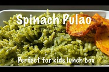 Spinach Pulao Recipe | Healthy Lunch recipe | Easy lunch box recipe | Keerai Sadham in Tamil