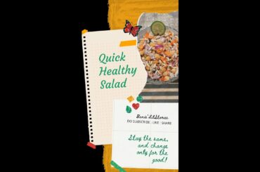 QUICK HEALTHY SALAD || PART 4||  RECIPE || #shorts #food #assam