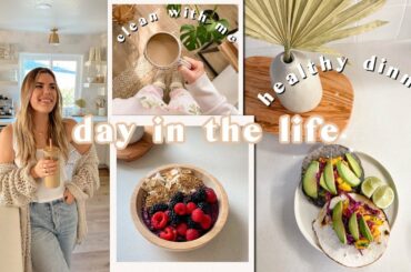 DAY IN THE LIFE | clean with me, what i eat, farmers market, & healthy dinner recipe