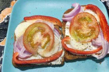 Open Sandwich-2 variations-healthy breakfast-diabetic friendly-easy-tasty-quick-Hindi#opensandwich