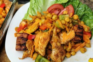 CHICKPEAS CHICKEN SALAD WITH PLANTAIN | JAMAICAN VIBES | HEALTHY SALAD RECIPE