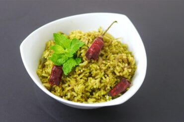Healthy Lunch Ideas - Simple & Easy Pudina Rice - Mint Rice Recipe For Weight Loss| Skinny Recipes