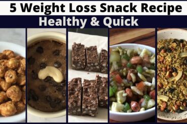 5 Healthy Weight Loss Indian Vegetarian Snack Recipes | Easy & Quick | Oats Snack Namkeen, Bars Etc.