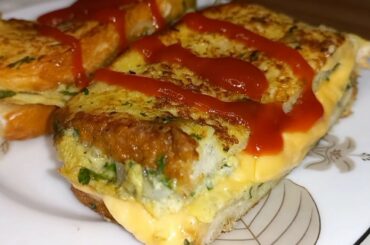 Healthy Nasta Recipe.Breakfast recipe.Cheese egg with bread.Sandwich recipe.