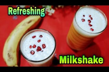 Banana Milkshake Recipe | Tasty & Healthy Banana Milkshake Smoothie | Milkshake Recipe