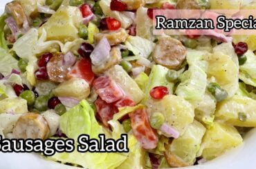 How to make Pineapple and Sausages Salad | Quick and easy salad recipe | healthy salad by zaiqa