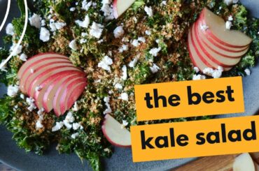 BEST Kale Salad with Toasted Breadcrumbs | How to Massage Kale | Homemade Salad Dressing