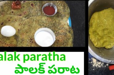 how to make a healthy, weight loss recipe of palak paratha, spinach paratha recipe telugu| prashanti