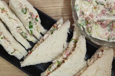 Chicken Malai Sandwich|Easy Sandwich Recipe|No Oil Healthy Sandwich Recipe|