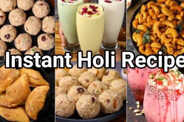 6 Must Try Holi Recipes - Holi Lunch Menu Combo | Holi Sweets & Desserts | Holi Snacks Recipes