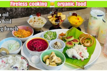 Fireless Cooking Lunch Full Meals| No oil No boil No fire | Veg Lunch Combo |Healthy food Recipe