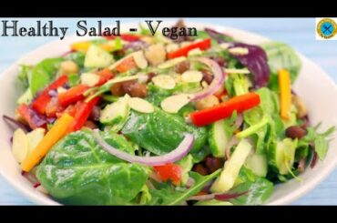 Vegan Salad | Healthy salad for weight loss | Mesclun chickpea salad | Quick and Tasty Kitchen |