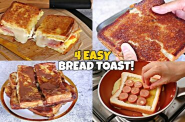 4 EASY BREAD TOAST IN A PAN RECIPES! 10 MINUTE EASY BREAKFAST RECIPES! MURA AT MASARAP!