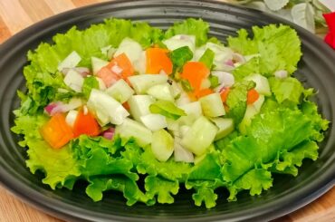 Healthy Lettuce Salad || Salad With Fresh Lettuce Leaves || Green Salad Recipe || Green Breakfast