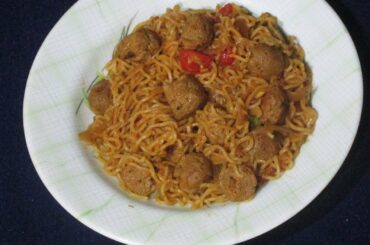 Soy Chunk Instant Noodles / Dinner Recipes / Vegetarian Recipes / Noodles Recipes / Soy Recipes 1091