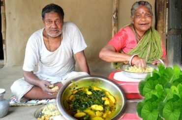Grandma's famous recipes.Village Food | Cooking Traditional Thankuni Leaf Recipe by our Grandmother