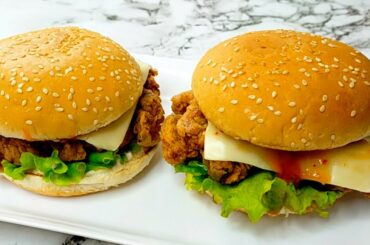 Zinger burger Recipe by Pinch Of Spices|KFC style|Ramdan Special