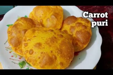 Carrot Puri, how to prepare carrot puri, puri recipes, healthy breakfast  recipes