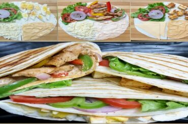 3 HEALTHY WRAP IDEAS | Piri Piri Chicken Wrap | Grilled Paneer Wrap | Egg Wrap | Easy Tortilla Wraps