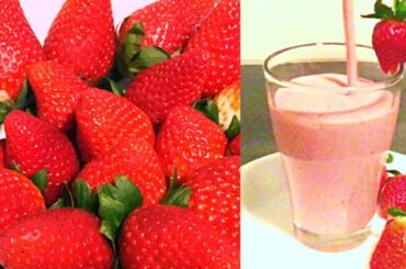 Healthy breakfast just in 2 mins|fresh strawberry milkshake|kids favorite|instant dessert recipe