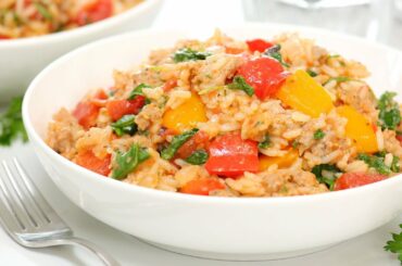 20 Minute Italian Sausage & Rice Skillet | Quick + Easy Weeknight Dinner Recipes