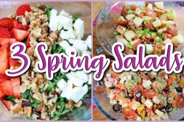 3 SPRING SALADS | Easter Dinner Recipes | Strawberry Feta Salad, Pasta Salad, Warm Potato Salad
