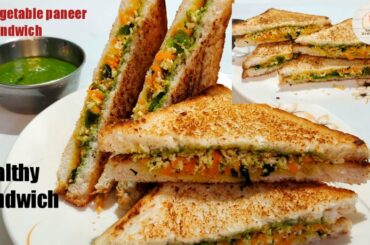Healthy veg sandwich recipe | veg paneer sandwich recipe|healthy breakfast recipe | paneer sandwich