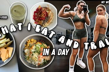 what i eat and train in a day | leg workout and healthy meal ideas