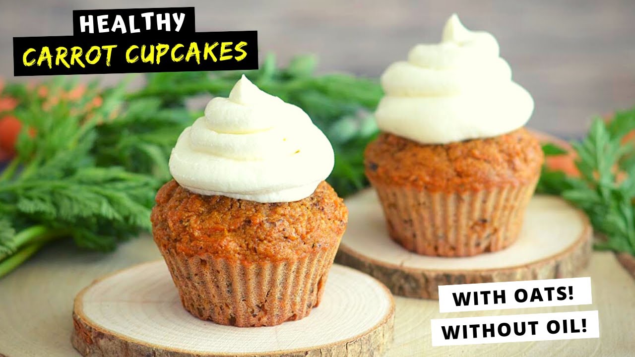 Healthy Carrot Cake Cupcakes with Greek Yogurt Frosting Healthy Carrot Cake Cupcakes with Greek Yogurt Frosting
