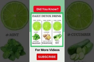 Daily Detox Drinks For  Weight loss, Clearskin, and Digestion|Detox Drinks Recipes #detox #shorts