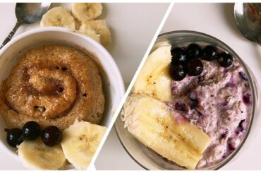3 Healthy Breakfast Ideas [ Quick + Simple + Vegan ] Low calorie Recipes