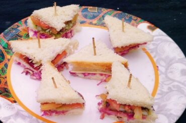 Veg Club Sandwich Recipe at home|How to make Veg Club Sandwich
