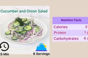 Healthy Cucumber and Onion Salad Recipe with Nutrition Facts