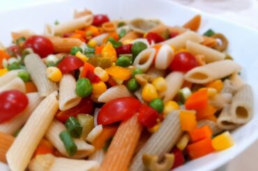 step by step vegtarian pasta salad recipe from miss cheff