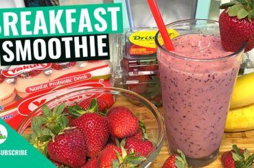 Healthy Breakfast Smoothie | Yakult Smoothie Recipe | Strawberry Banana Smoothie | BTS Recipe