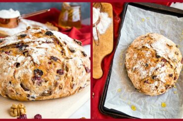 How to Make No Knead Cranberry Walnut Honey Artisan Bread