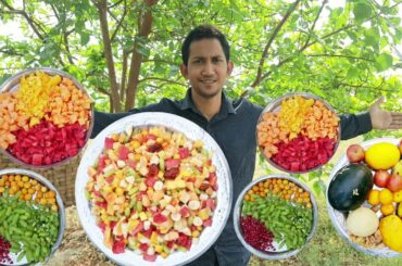 FRUIT SALAD | Ramadan Colourful Healthy Fruits Mixed Salad recipe | fruits Craft and fruit skill