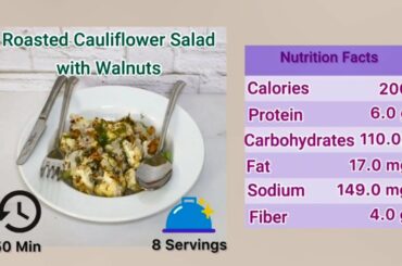 Healthy Roasted Cauliflower Salad with Walnuts Recipe with Nutrition Info