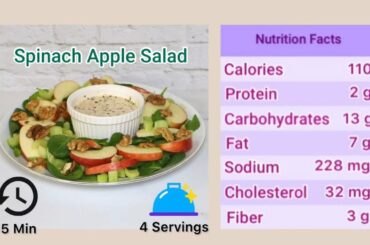 Healthy Spinach Apple Salad Recipe with Nutrition Facts