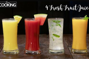 4 Fresh Fruit Juices | Summer Drinks | Refreshing Juices | Healthy Fresh Juice Recipe