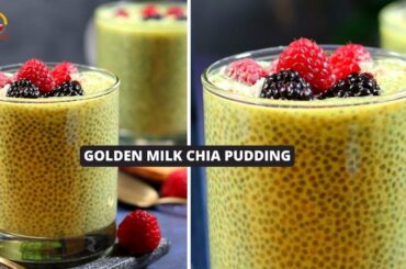 Golden Milk Chia Pudding - Turmeric Milk | Weightloss Recipe | Healthy Breakfast Recipe  #shorts