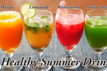 4 Healthy Summer Drinks | Sharbat Recipe | Summer Drinks | Refreshing Fruit Drinks | Fruit Punch