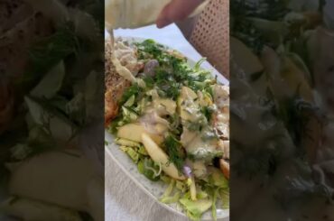 Creamy tahini chicken and apple salad | easy healthy dinner recipes, salads #shorts